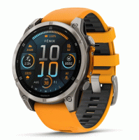 fēnix 8 – 47 mm, AMOLED - Sapphire, Titanium with Spark Orange/Graphite Silicone Band - 010-02904-11 - Garmin